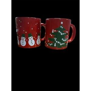 Vintage Waechtersbach Christmas tree & Snowman mug cup W. Germany